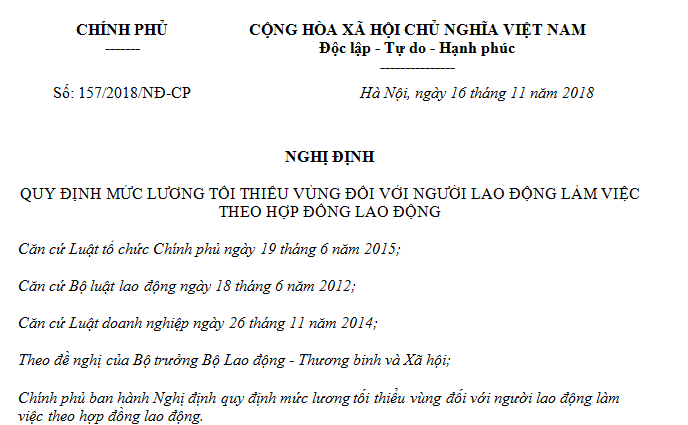 nghị định về mức lương tối thiểu