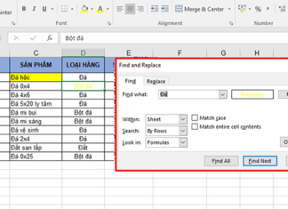 Cách tìm kiếm cực hiệu quả trong Excel khi dùng Find and Replace