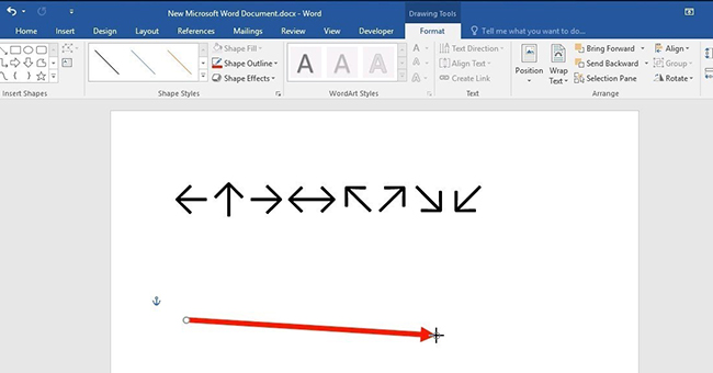 Vài cách tạo biểu tượng hình mũi tên trong Microsoft Word