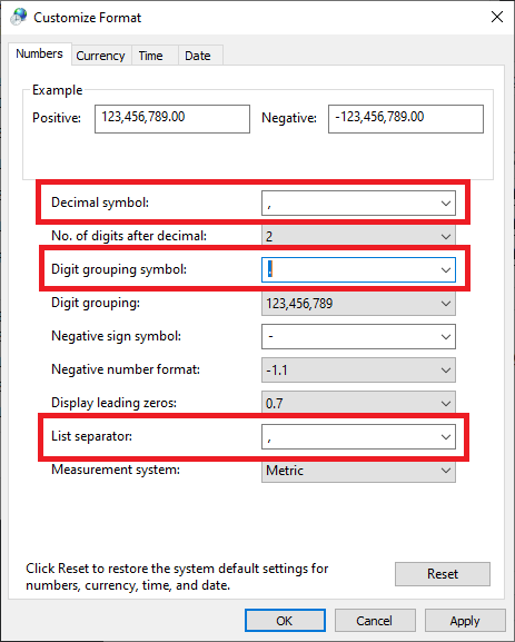 Hướng dẫn đổi dấu chấm phẩy sang dấu phẩy trong công thức Excel