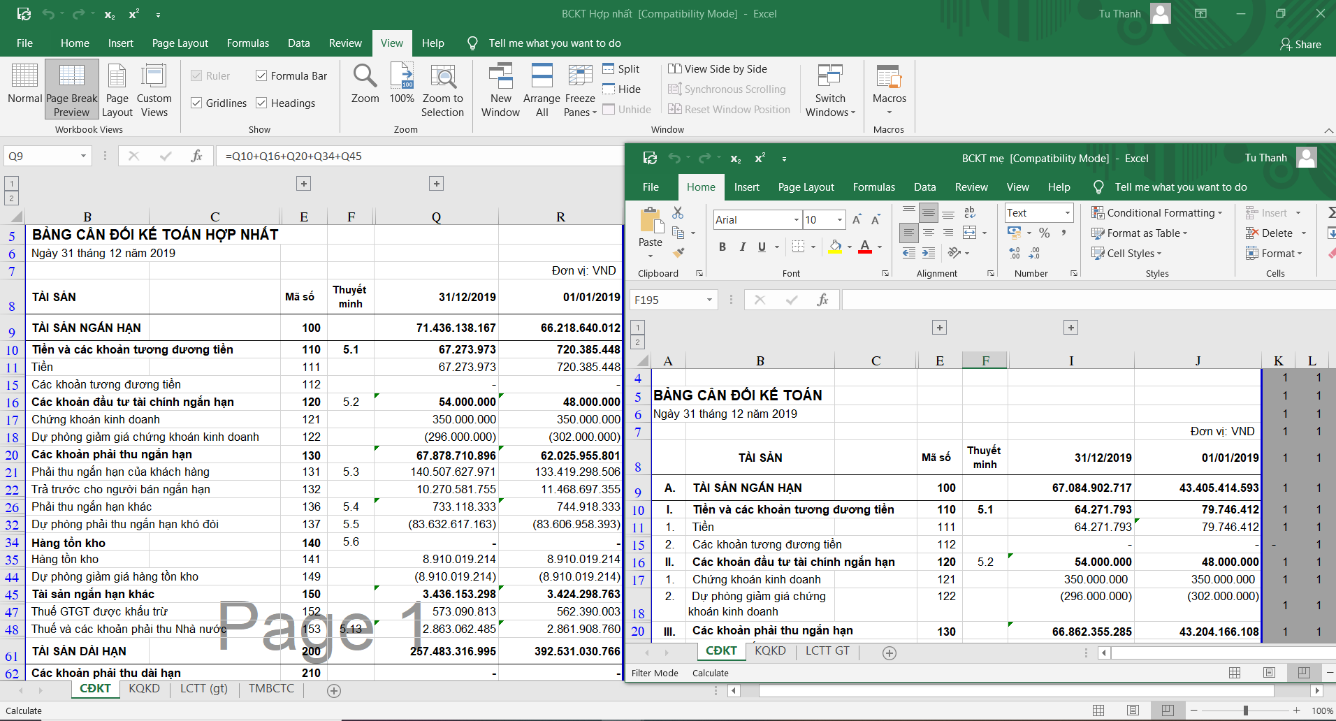 Cách mở 2 file Excel cùng lúc trên màn hình