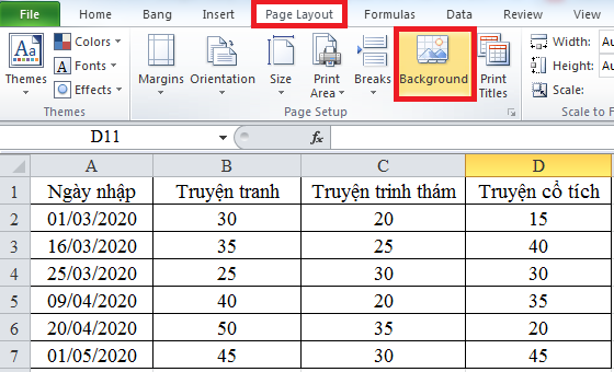 Hướng dẫn chèn một hình ảnh vào bảng tính Excel