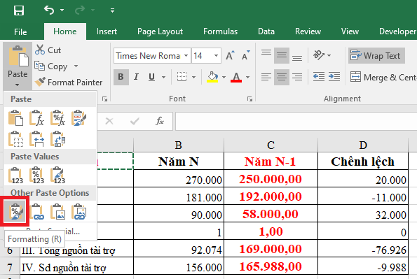 Bật mí 20 cách sử dụng tính năng Paste trong Excel