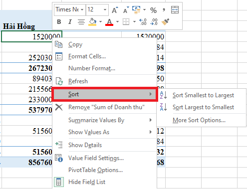 Sử dụng thành thạo Pivot Table thông qua ví dụ thực tế