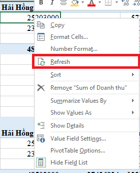 Sử dụng thành thạo Pivot Table thông qua ví dụ thực tế