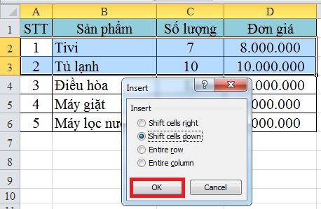 Hướng dẫn chèn 1 hay nhiều dòng trống trong Excel cực nhanh