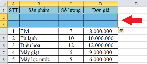 Hướng dẫn chèn 1 hay nhiều dòng trống trong Excel cực nhanh