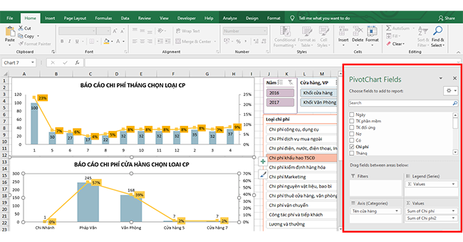 Hướng dẫn dùng PivotTable để lập báo cáo, thống kê trong Excel