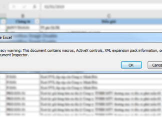 Hướng dẫn tắt nhanh thông báo Privacy Warning trên Excel